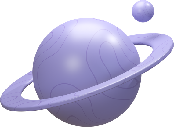 3d rendering saturn planet icon isolated